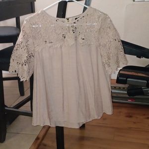 Beige Blouse with flower design